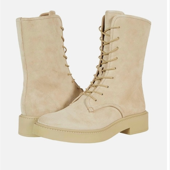 🆕 Vince Kady Lace Up Doe Skin Combat Boots size 7.5 - Picture 1 of 11
